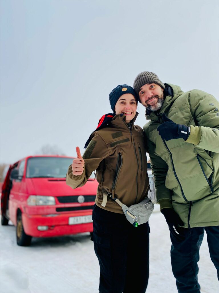 Bývalý kolegové z Divadla Petra Bezruče a dobří přátelé Sarah Haváčová a Ondřej Brett. Foto archiv Ondřeje Bretta