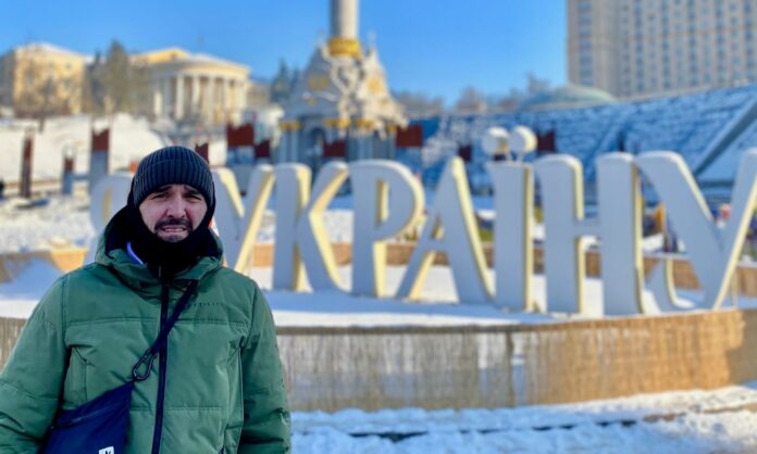 Ondřej Brett v Kyjevě na Majdanu. Foto archiv Ondřeje Bretta