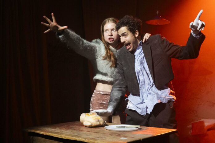 Předlohou pro Prokletí domu Mannových je kompozičně i jazykově precizní literární scénář Kristýny Nebeské a Maxima Bitta. Na snímku Michaela Krylová a Samuel Toman. Foto Marie Sedelmayerová